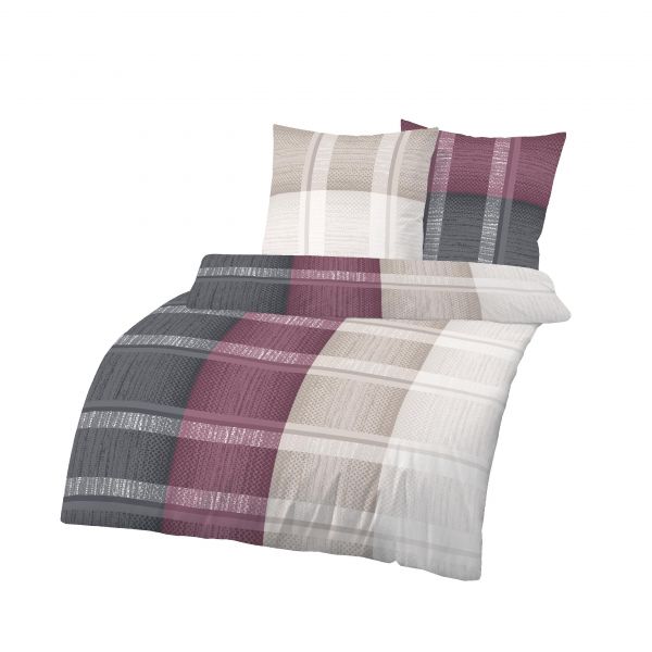 Renforce Bettwäsche 2tlg. 155/220 cm 18018-408 bordeaux-1