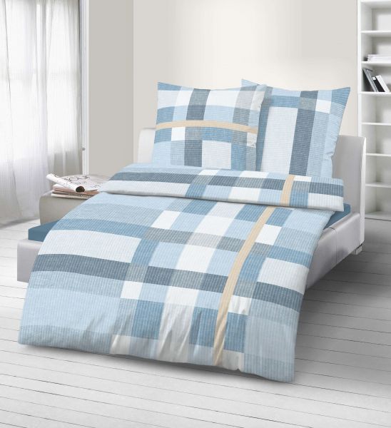 Biber Bettwäsche 2tlg. 135/200 cm 47939-800 taubenblau
