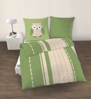 Biber Bettwäsche 2tlg. 155/220 cm 47746-214 Eule Strick grün Biber Bettwäsche 2tlg. 155/220 cm 47746-214 Eule Strick grün