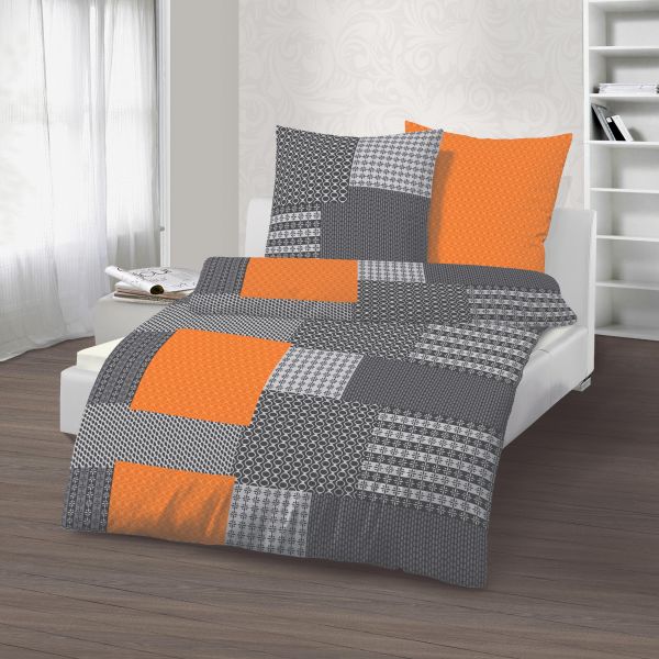 Biber Bettwäsche 2tlg. 155/220 cm 47818-409 black orange
