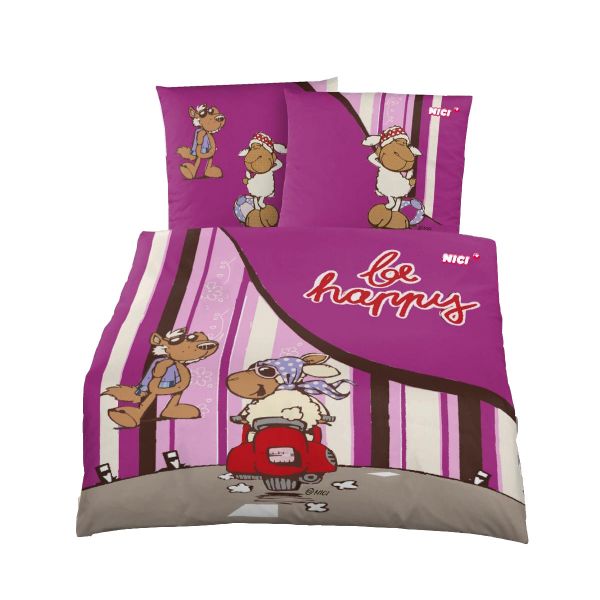 Renforce Bettwäsche 2tlg. 135/200 cm 200036-602 NICI be happy-1