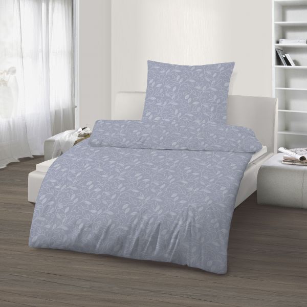 Biber Bettwäsche 2tlg. 135/200 cm 17769-413 taubenblau