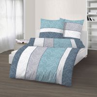 Biber Bettwäsche 2tlg. 135/200 cm 18026-464 aqua silber Biber Bettwäsche 2tlg. 135/200 cm 18026-464 aqua silber