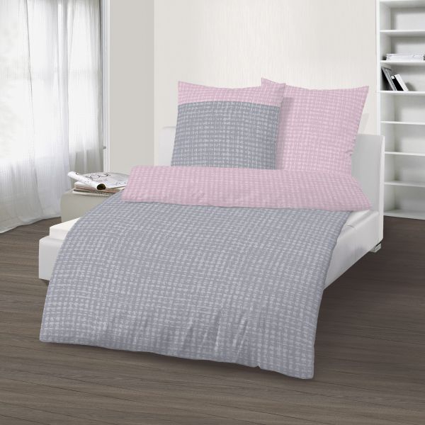 Biber Bettwäsche 2tlg. 135/200 cm 18097-528_529 rosa